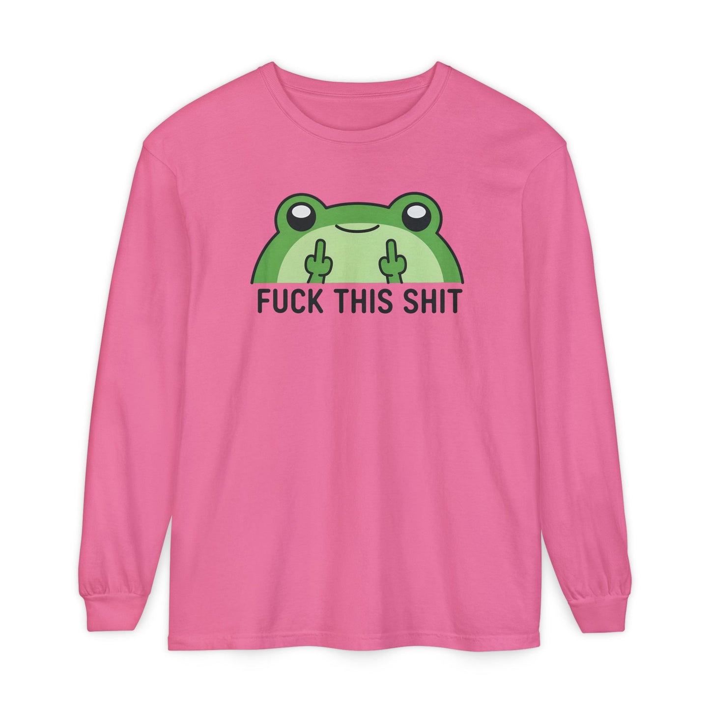 Funny Frog Graphic Long Sleeve T-Shirt, Humor Gift Shirt, Casual Everyday Wear, Unisex Tee, Birthday Gift, Sarcastic Apparel