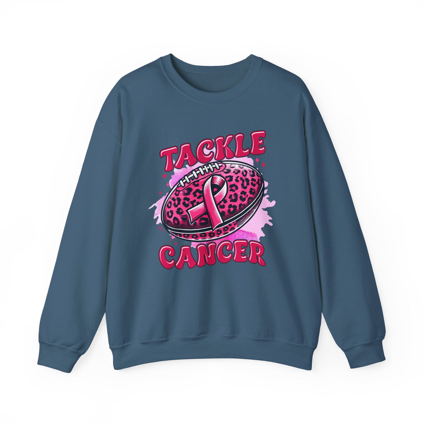 Breast Cancer Awareness Crewneck Sweatshirt | Tackle Cancer Apparel, Football Fan Wear, Pink Ribbon