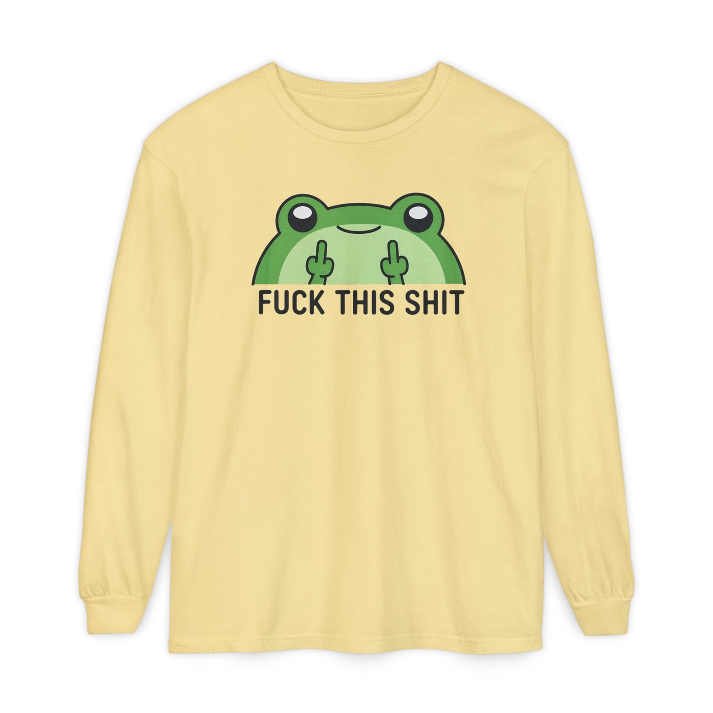 Funny Frog Graphic Long Sleeve T-Shirt, Humor Gift Shirt, Casual Everyday Wear, Unisex Tee, Birthday Gift, Sarcastic Apparel