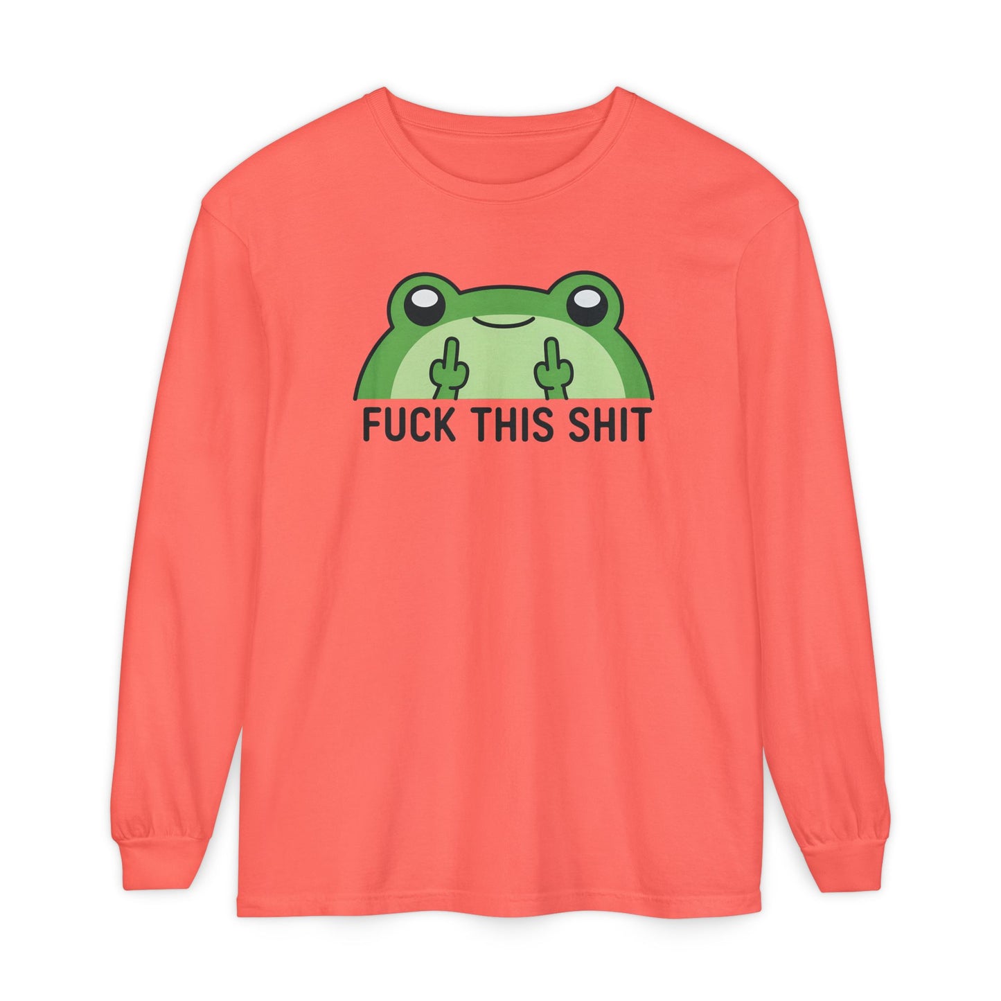 Funny Frog Graphic Long Sleeve T-Shirt, Humor Gift Shirt, Casual Everyday Wear, Unisex Tee, Birthday Gift, Sarcastic Apparel