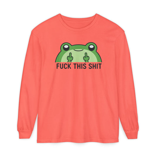 Funny Frog Graphic Long Sleeve T-Shirt, Humor Gift Shirt, Casual Everyday Wear, Unisex Tee, Birthday Gift, Sarcastic Apparel