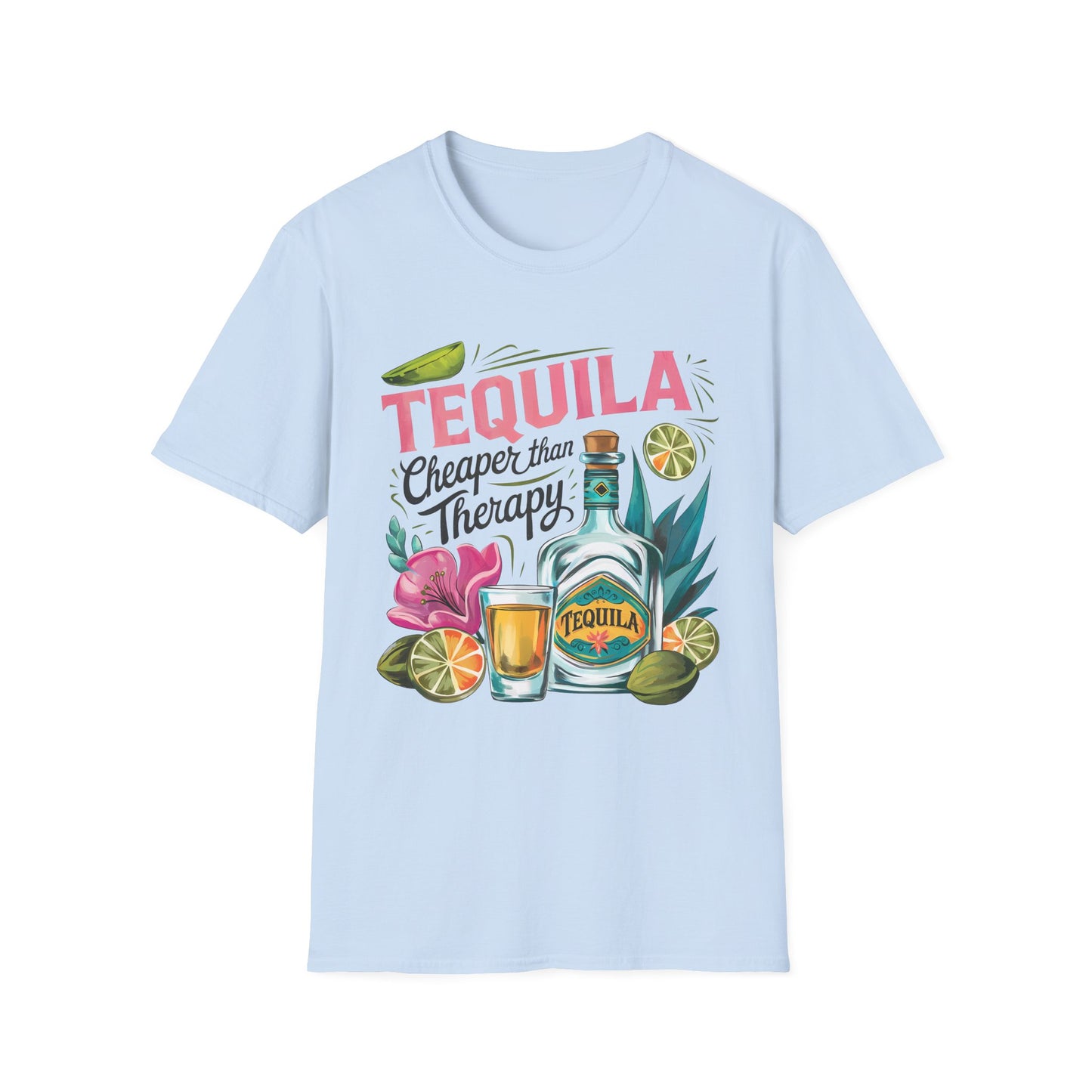 Tequila Therapy T-Shirt, Cheaper than Therapy Shirt, Funny Tequila Tee, Party Shirt, Unique Gift for Tequila Lovers