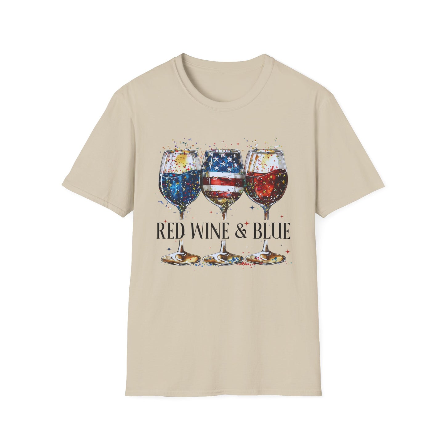 Patriotic Red Wine & Blue - T-Shirt