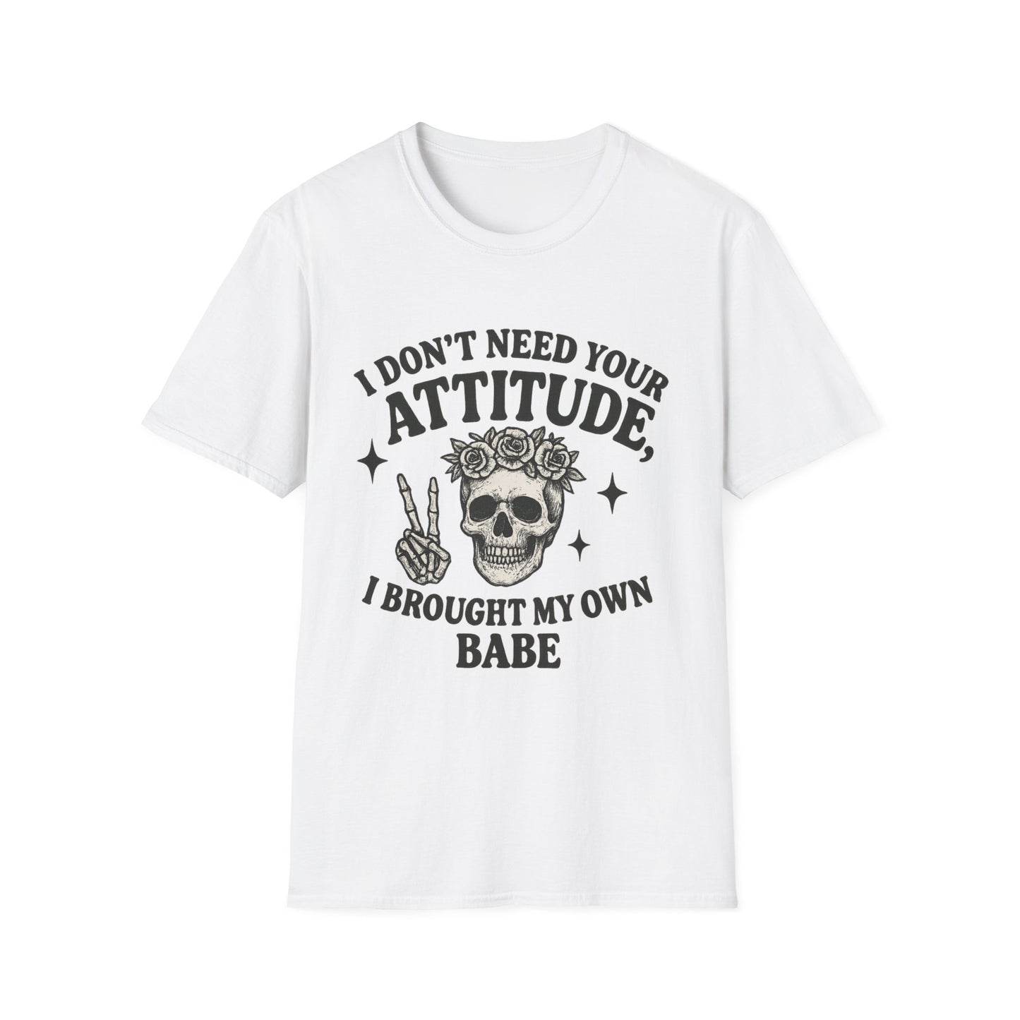 Attitude Skull Graphic Tee, Edgy Gift, Hipster Fashion, Festival Outfit, Statement Top