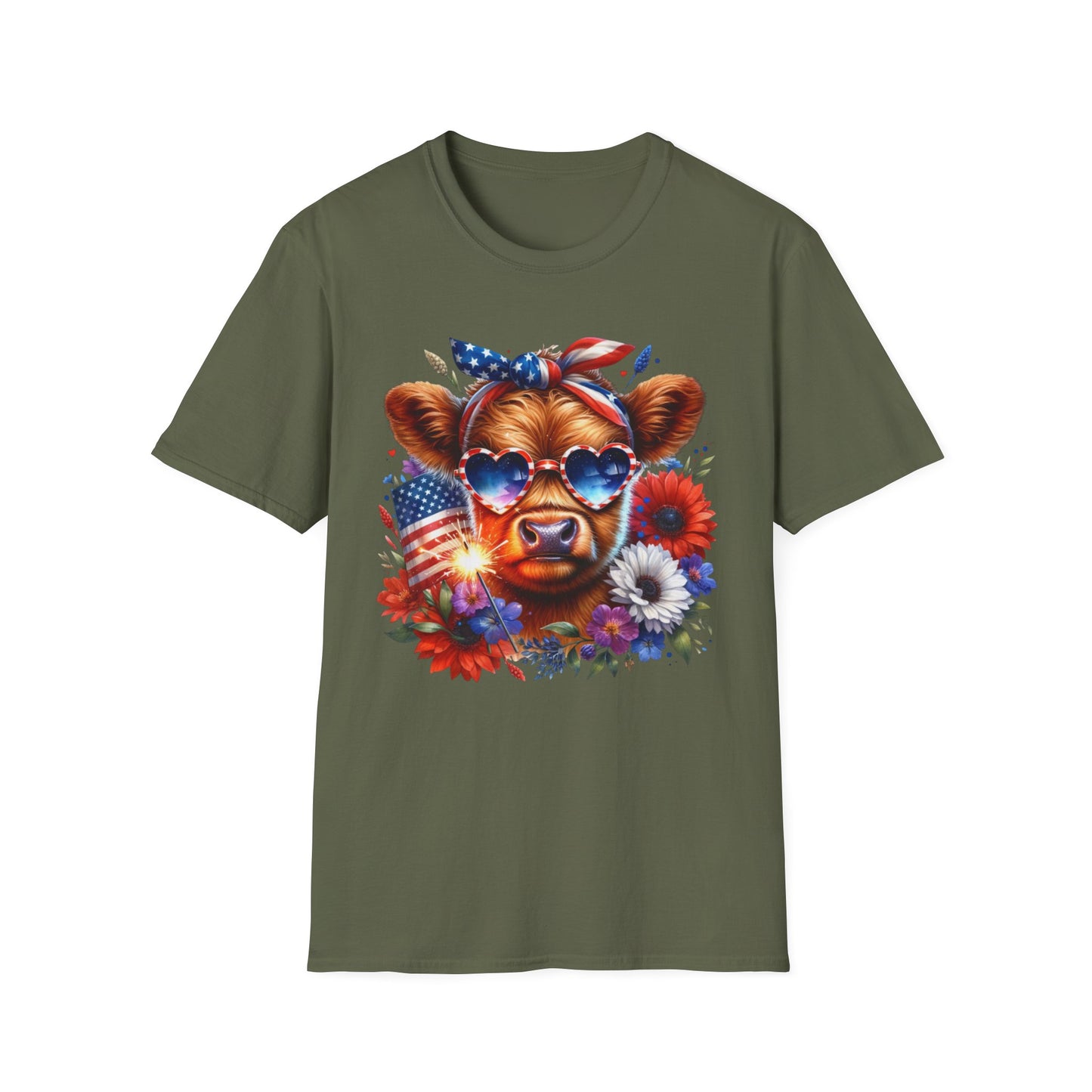 Patriotic Cow T-Shirt - Tee for Summer Celebrations