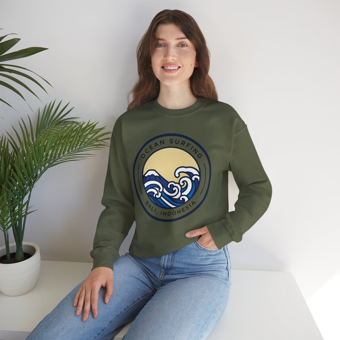 Ocean Surfing Bali Crewneck Sweatshirt - Unisex Heavy Blend