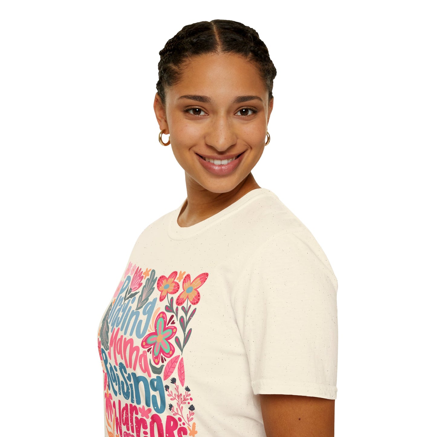 Praying Mama Raising Warriors T-Shirt | Unisex Softstyle Tee for Moms