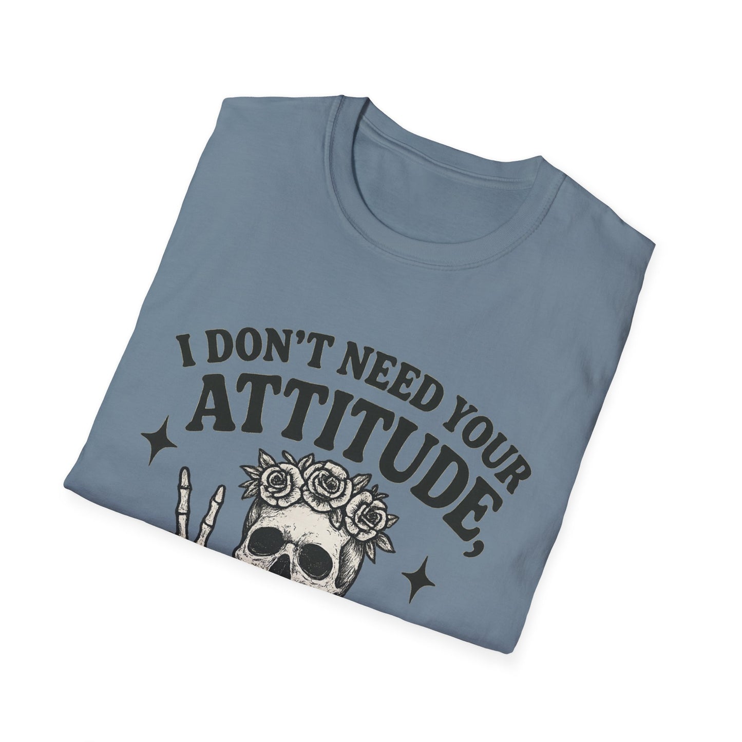 Attitude Skull Graphic Tee, Edgy Gift, Hipster Fashion, Festival Outfit, Statement Top