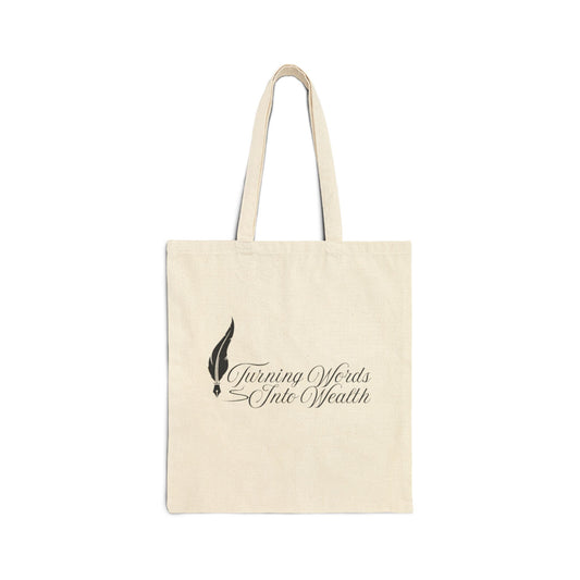 Chic Cotton Canvas Tote Bag - "Turning Words Into Wealth" | Stylish Eco-Friendly Shopper, Literary Gift, Tote for Book Lovers, [...]