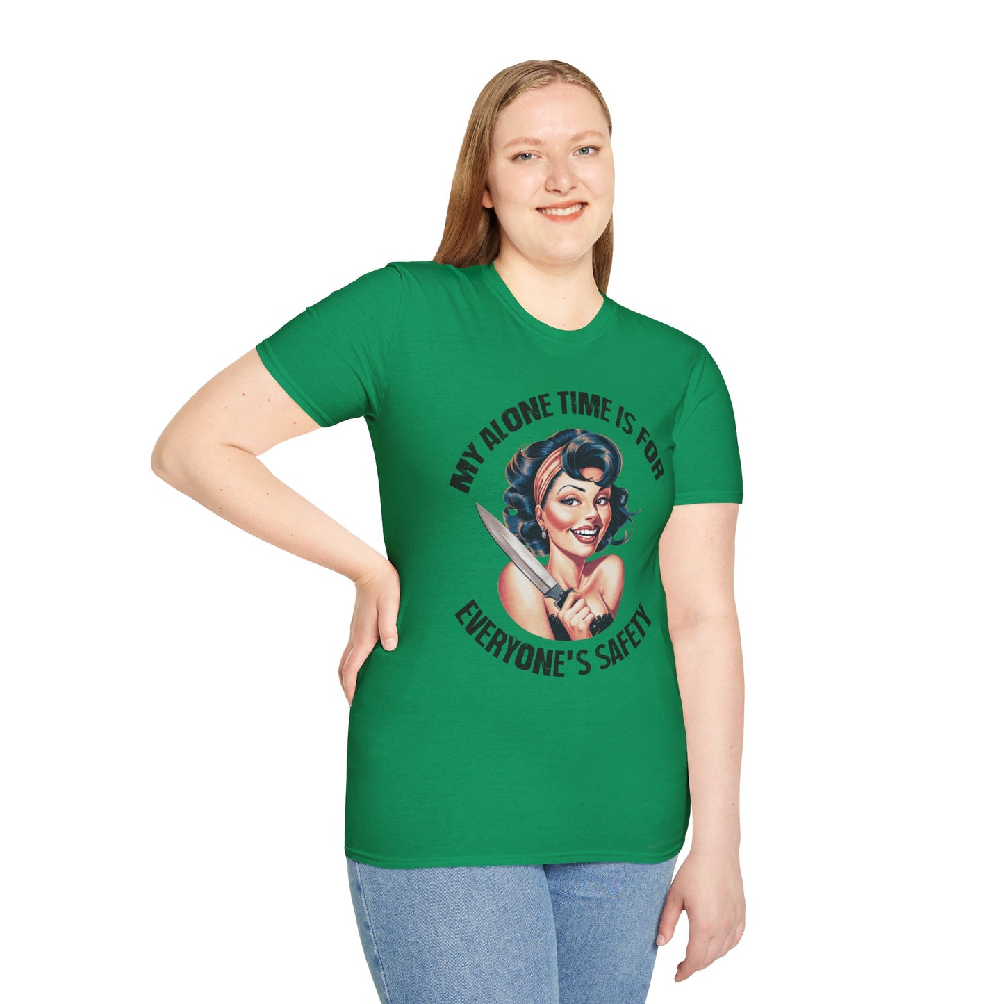 Funny Unisex Softstyle T-Shirt - "My Alone Time is for Everyone's Safety"