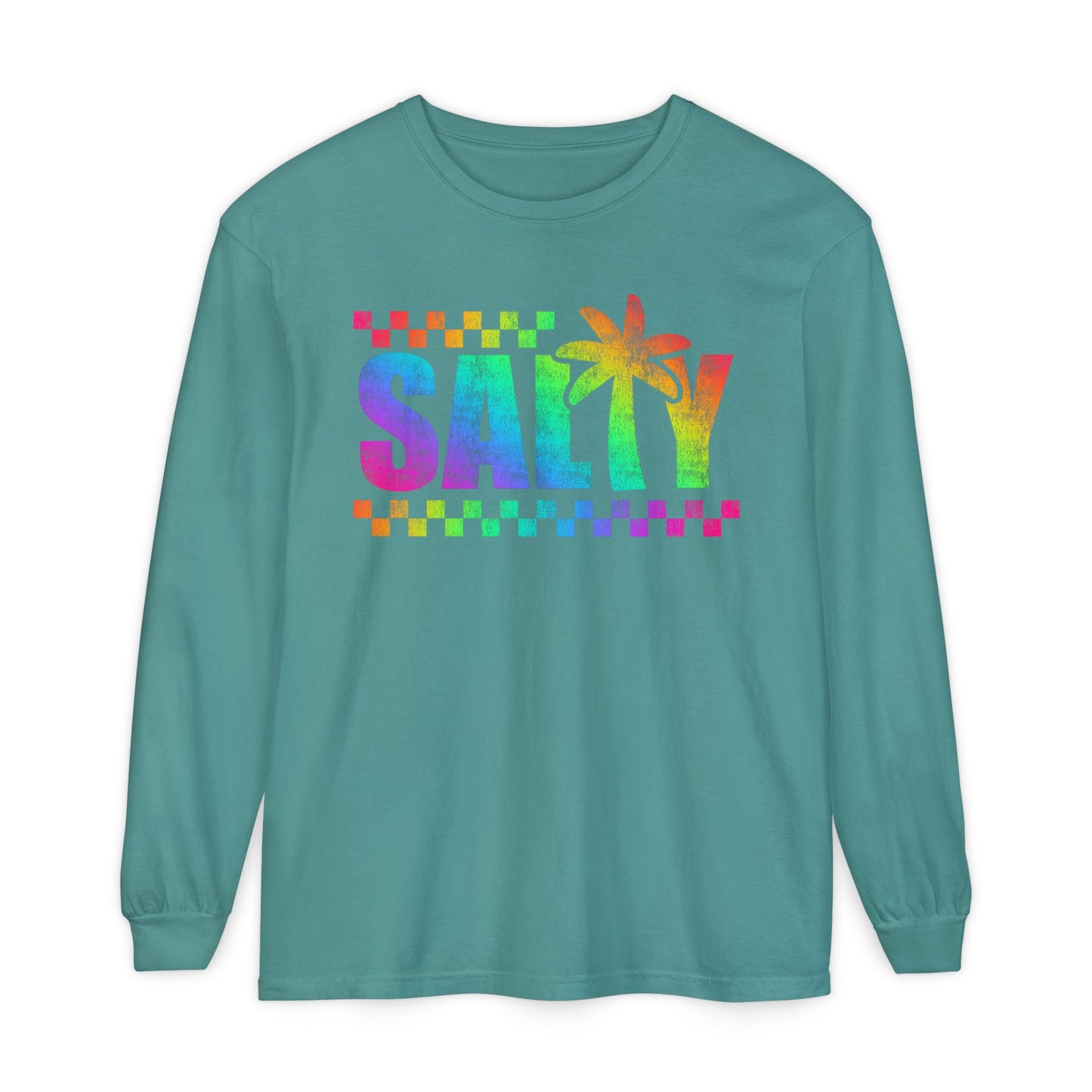 Colorful Long Sleeve T-Shirt | Summer Vibes, Beachwear, Unisex Fashion, Gift for Her/Him, Casual Wear