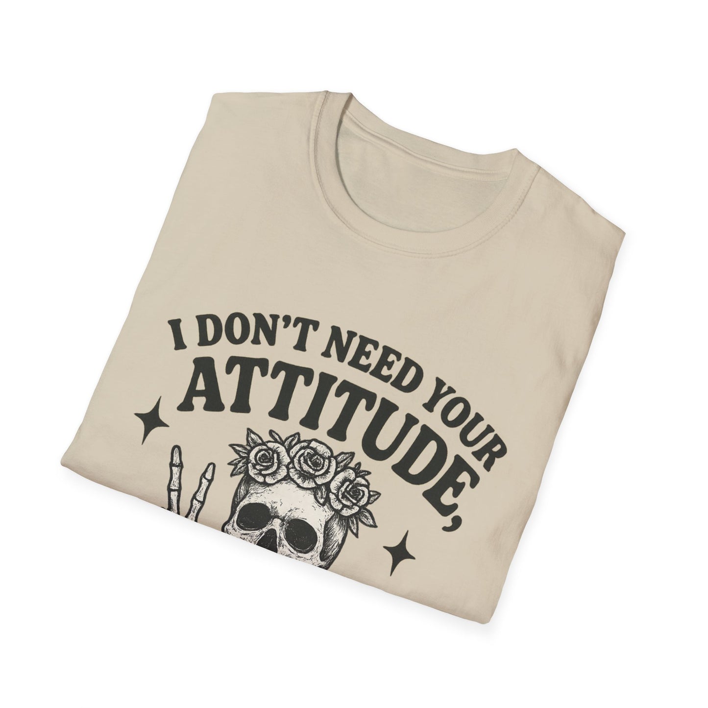 Attitude Skull Graphic Tee, Edgy Gift, Hipster Fashion, Festival Outfit, Statement Top