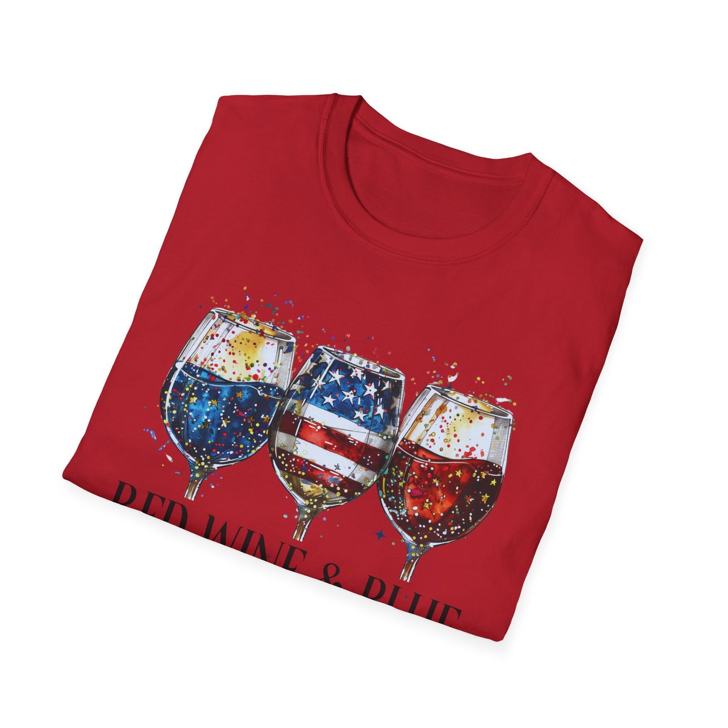 Patriotic Red Wine & Blue - T-Shirt