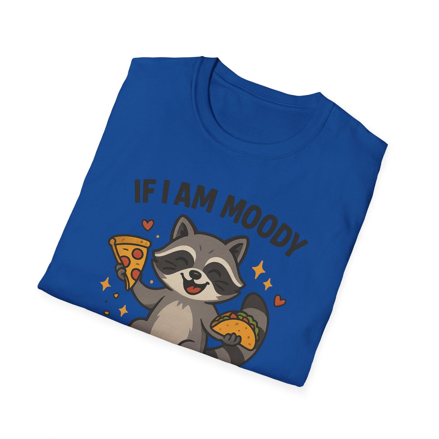 Funny Moody Raccoon T-Shirt - 'If I Am Moody Then Give Me Foody'