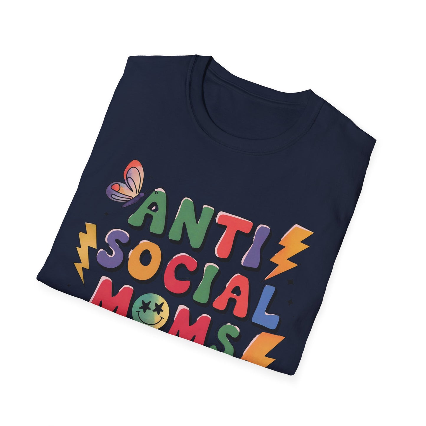Anti Social Moms Club - Trendy Graphic Tee for Moms