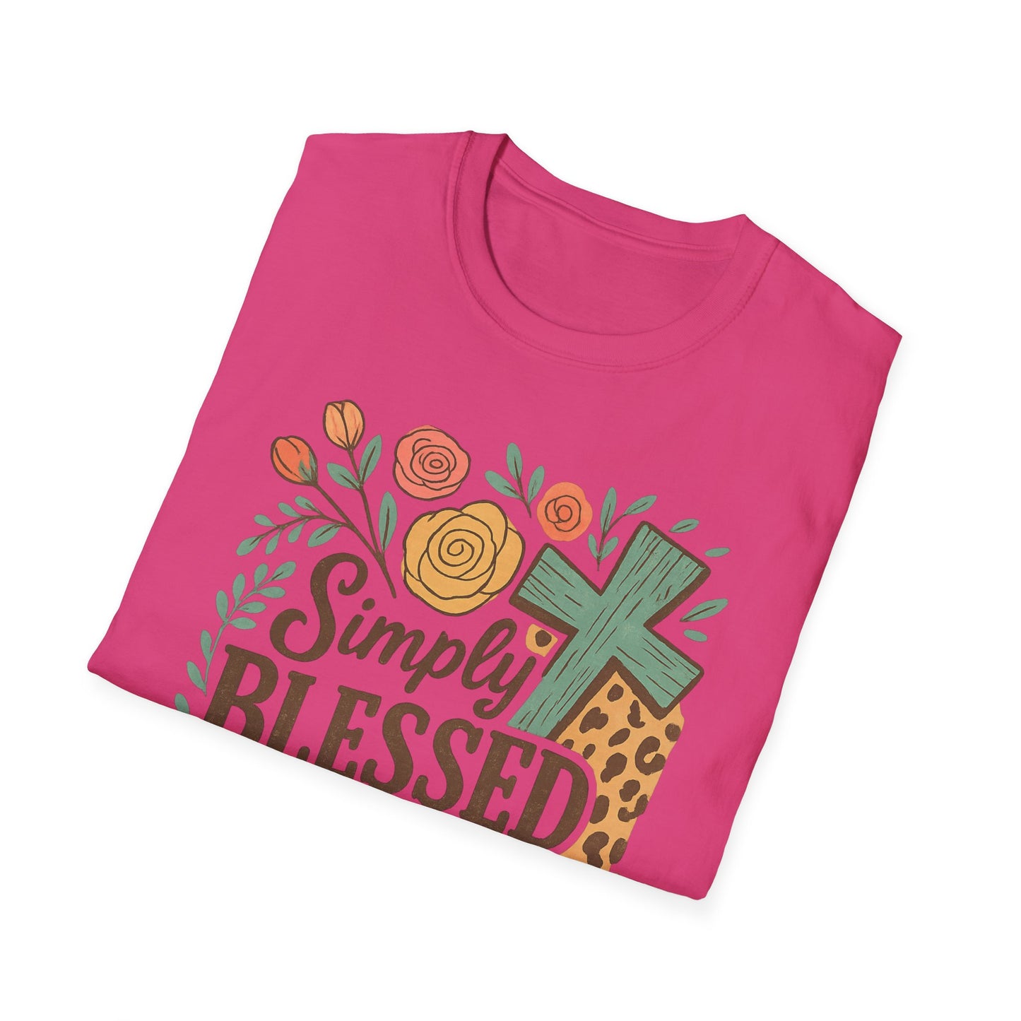 Simply Blessed Unisex Softstyle T-Shirt, Faith Shirt, Casual Gift, Christian Apparel, Spring Fashion, Inspirational Tee