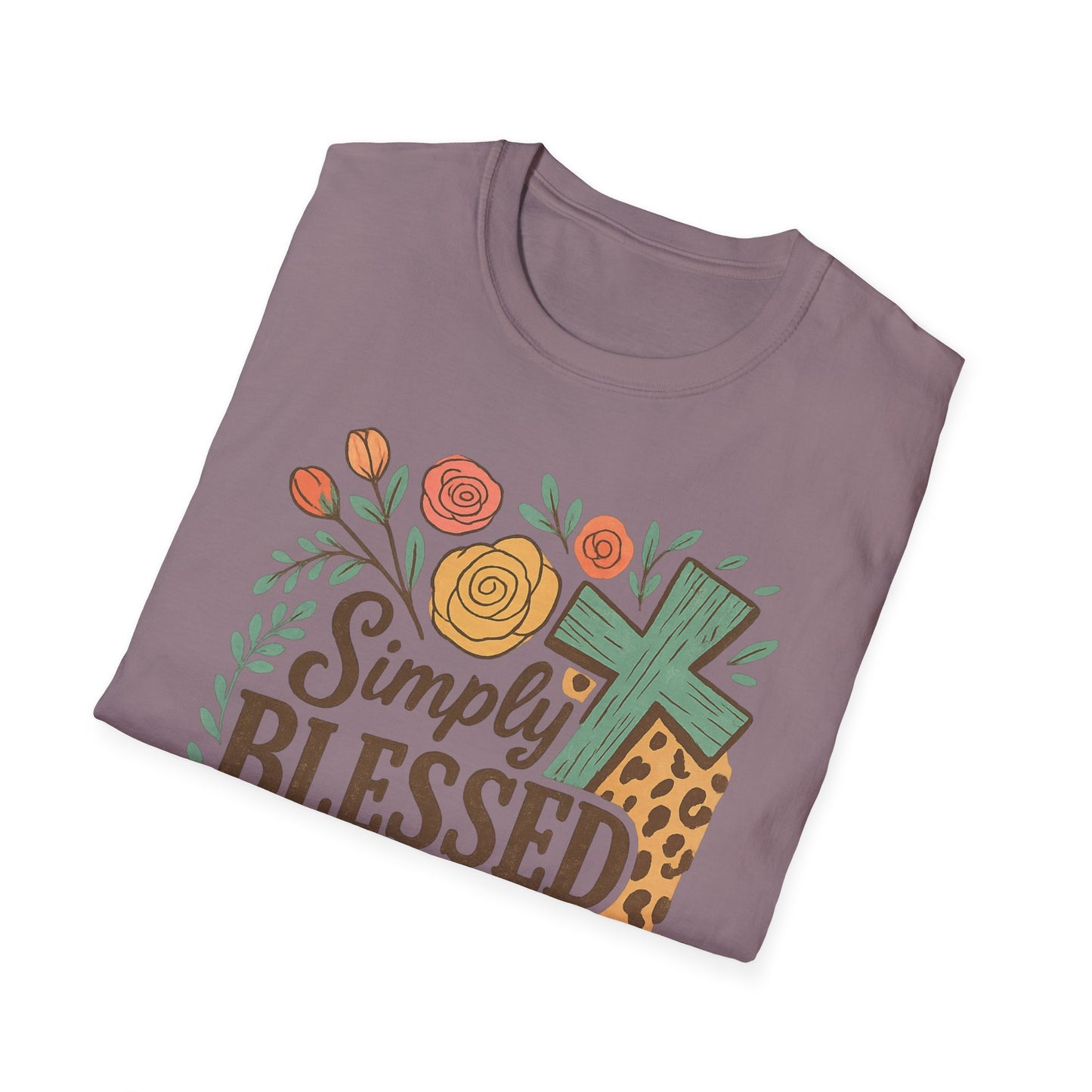Simply Blessed Unisex Softstyle T-Shirt, Faith Shirt, Casual Gift, Christian Apparel, Spring Fashion, Inspirational Tee