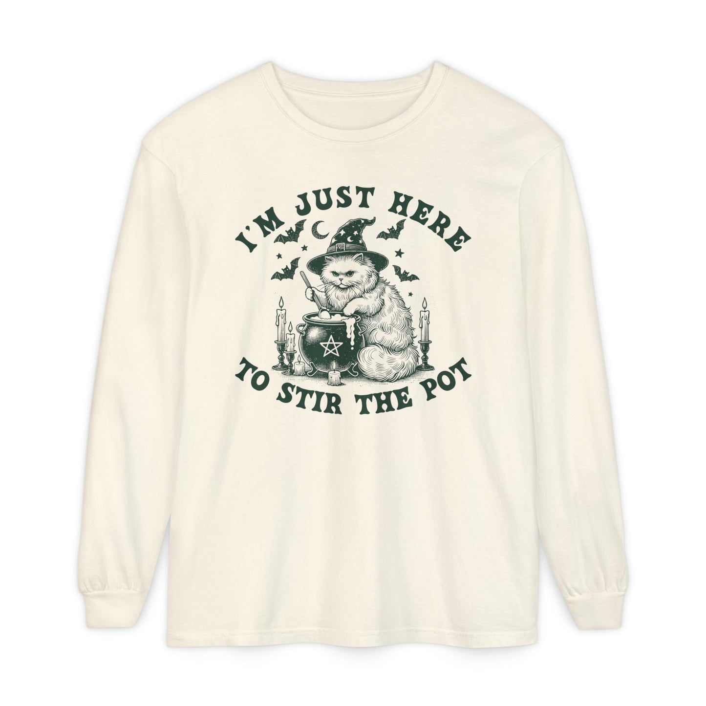Cozy Witchy Long Sleeve T-Shirt, Halloween Tee, Gift for Friends, Unisex Graphic Shirt, Fun Casual Wear, Magical Humor Apparel