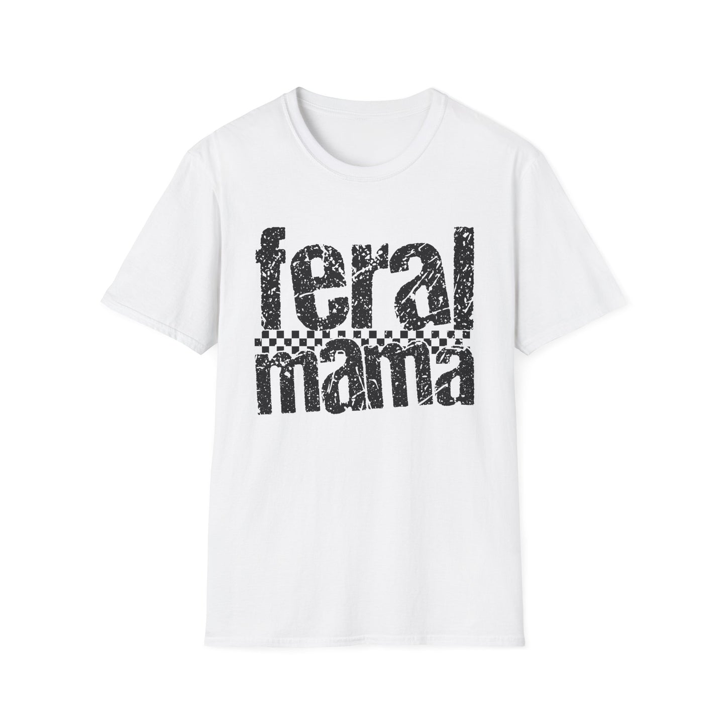 Feral Mama Unisex Softstyle T-Shirt, Funny Gift for Moms, Casual Wear, Graphic Tee, Mother's Day Present, Everyday Comfort