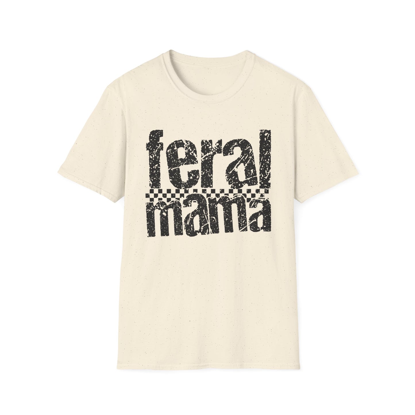 Feral Mama Unisex Softstyle T-Shirt, Funny Gift for Moms, Casual Wear, Graphic Tee, Mother's Day Present, Everyday Comfort