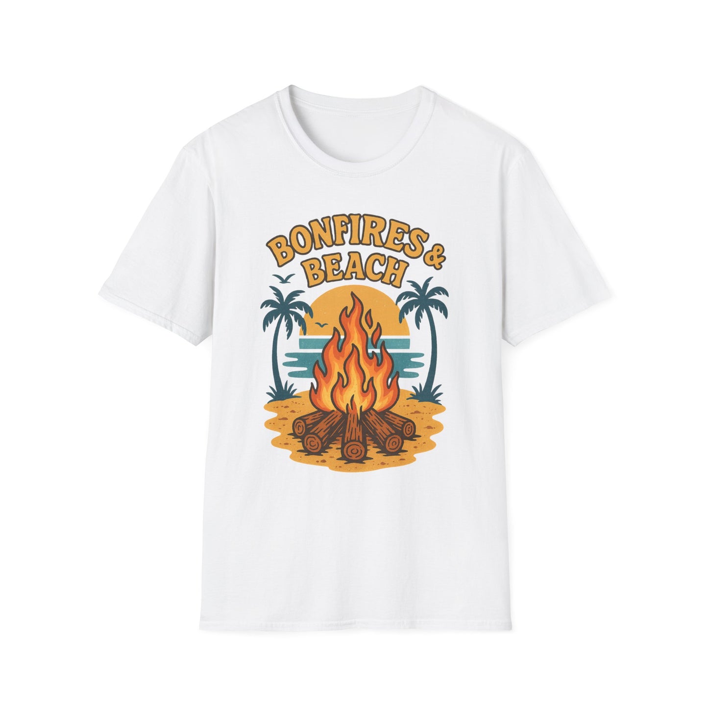 Bonfires & Beach T-Shirt – Perfect for Summer Nights