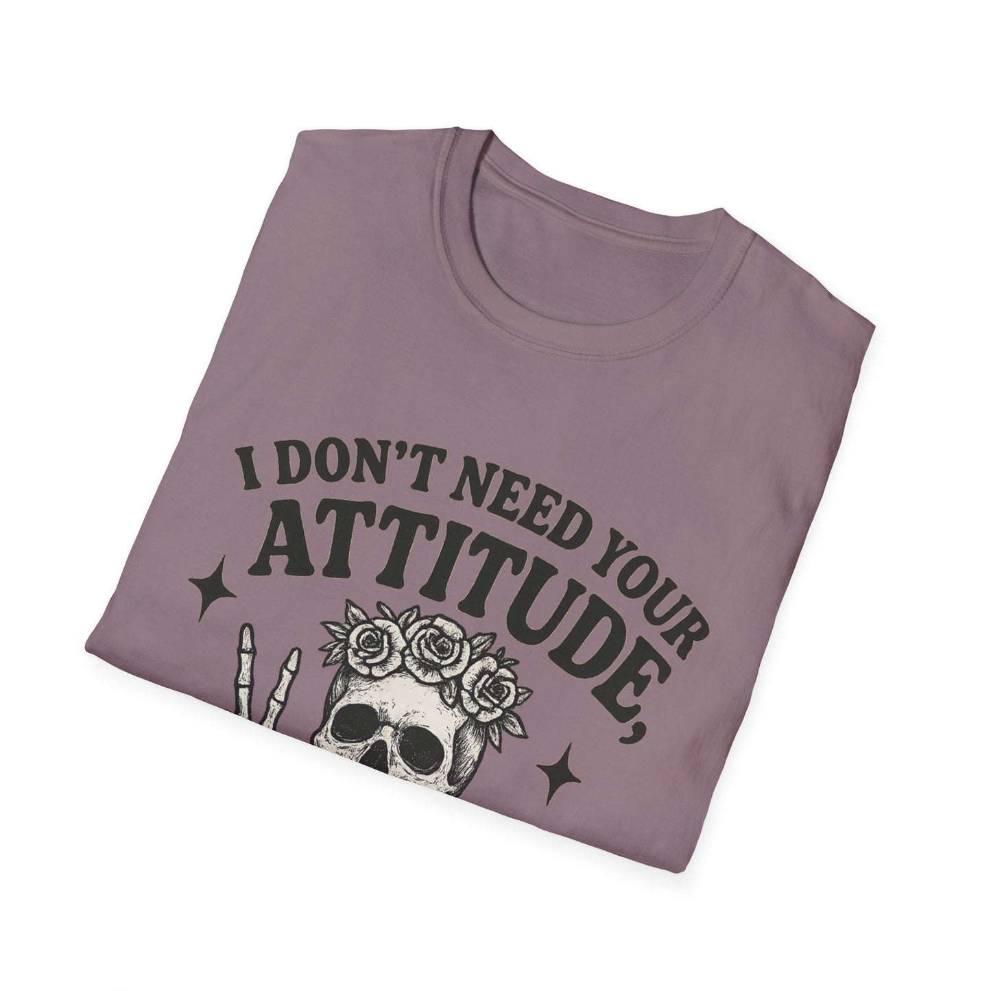 Attitude Skull Graphic Tee, Edgy Gift, Hipster Fashion, Festival Outfit, Statement Top