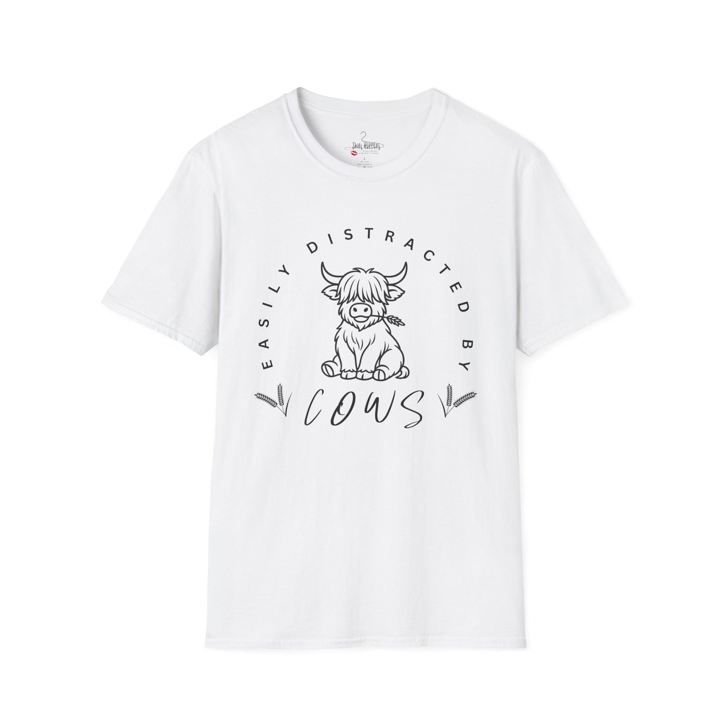 Easily Distracted by Cows - Graphic Tee, Funny Cow Tee, Animal Lover Shirt, Farm Life Gift, Casual Everyday Wear
