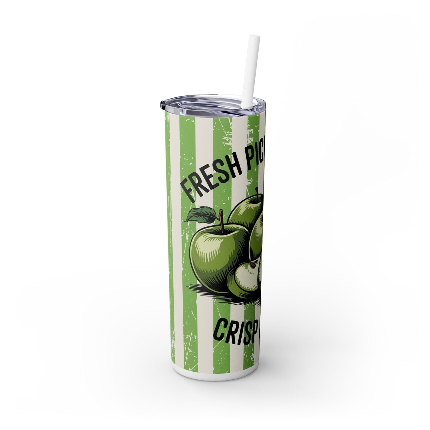 Crisp Apple Skinny Tumbler, 20oz - Fresh Juice, Smoothie Mug, Eco-Friendly Gift, Cute Kitchenware, Fall Decor