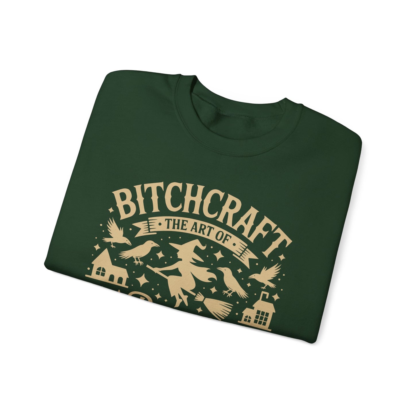 Bitchcraft Crewneck Sweatshirt, Cozy Witchy Apparel, Halloween Gift, Unisex Sweatshirt, Unique Gift for Her, Spooky Season Clothing