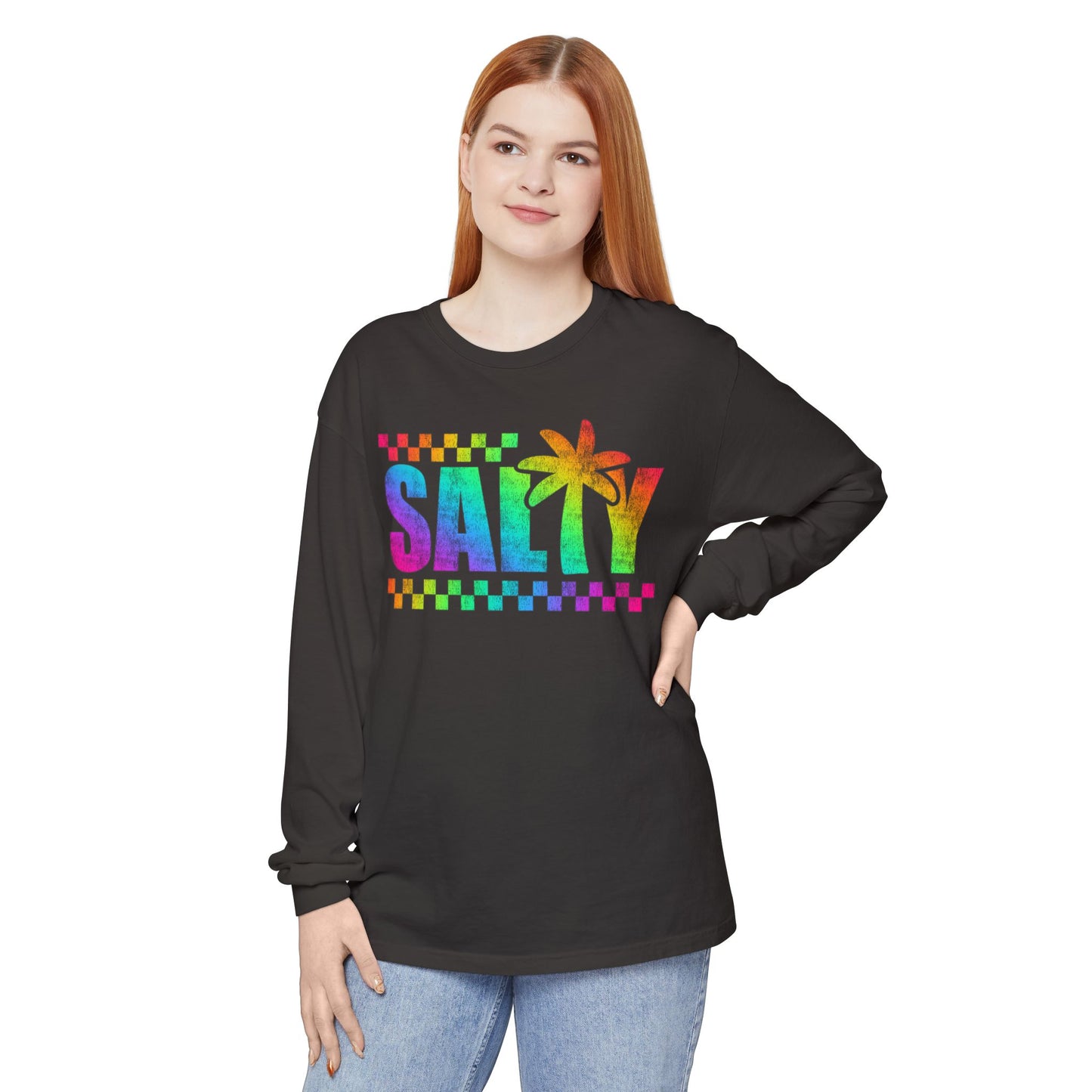 Colorful Long Sleeve T-Shirt | Summer Vibes, Beachwear, Unisex Fashion, Gift for Her/Him, Casual Wear