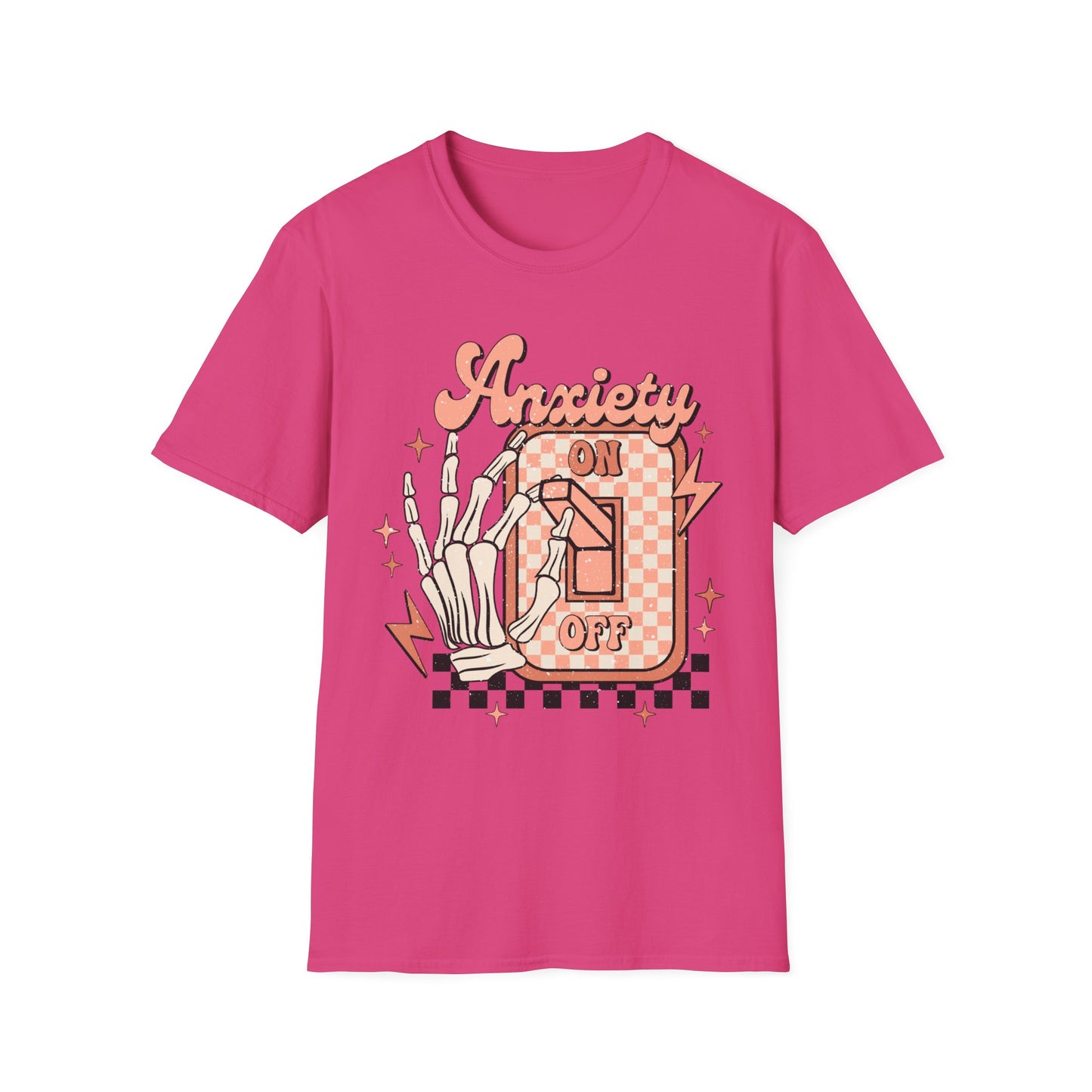 Anxiety On/Off Unisex Softstyle T-Shirt - Trendy Graphic Tee