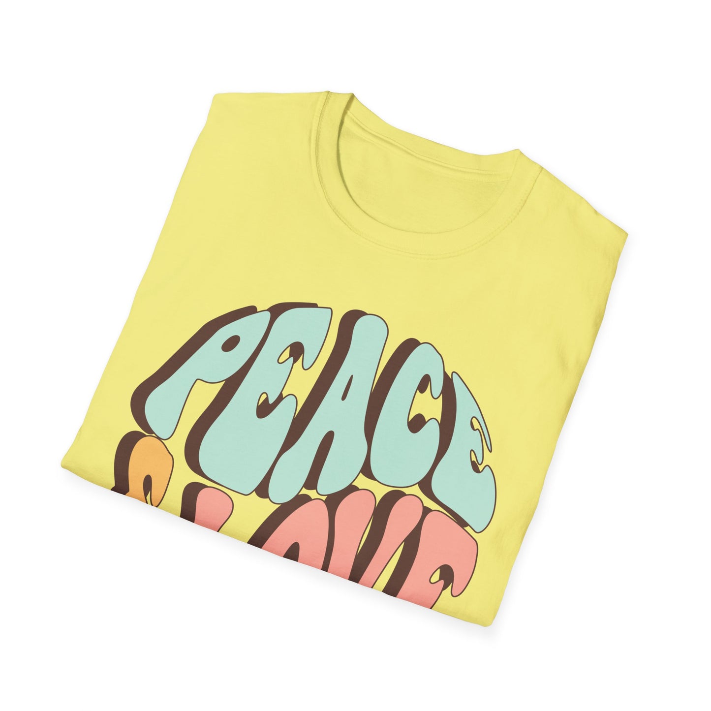 Peace & Love Unisex Softstyle T-Shirt - Retro Vibe for Casual Outings