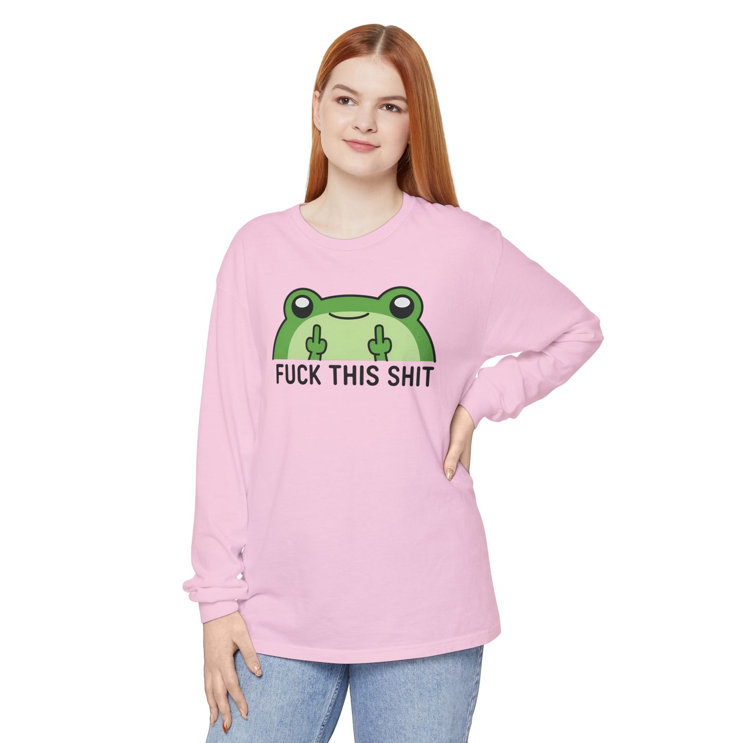 Funny Frog Graphic Long Sleeve T-Shirt, Humor Gift Shirt, Casual Everyday Wear, Unisex Tee, Birthday Gift, Sarcastic Apparel