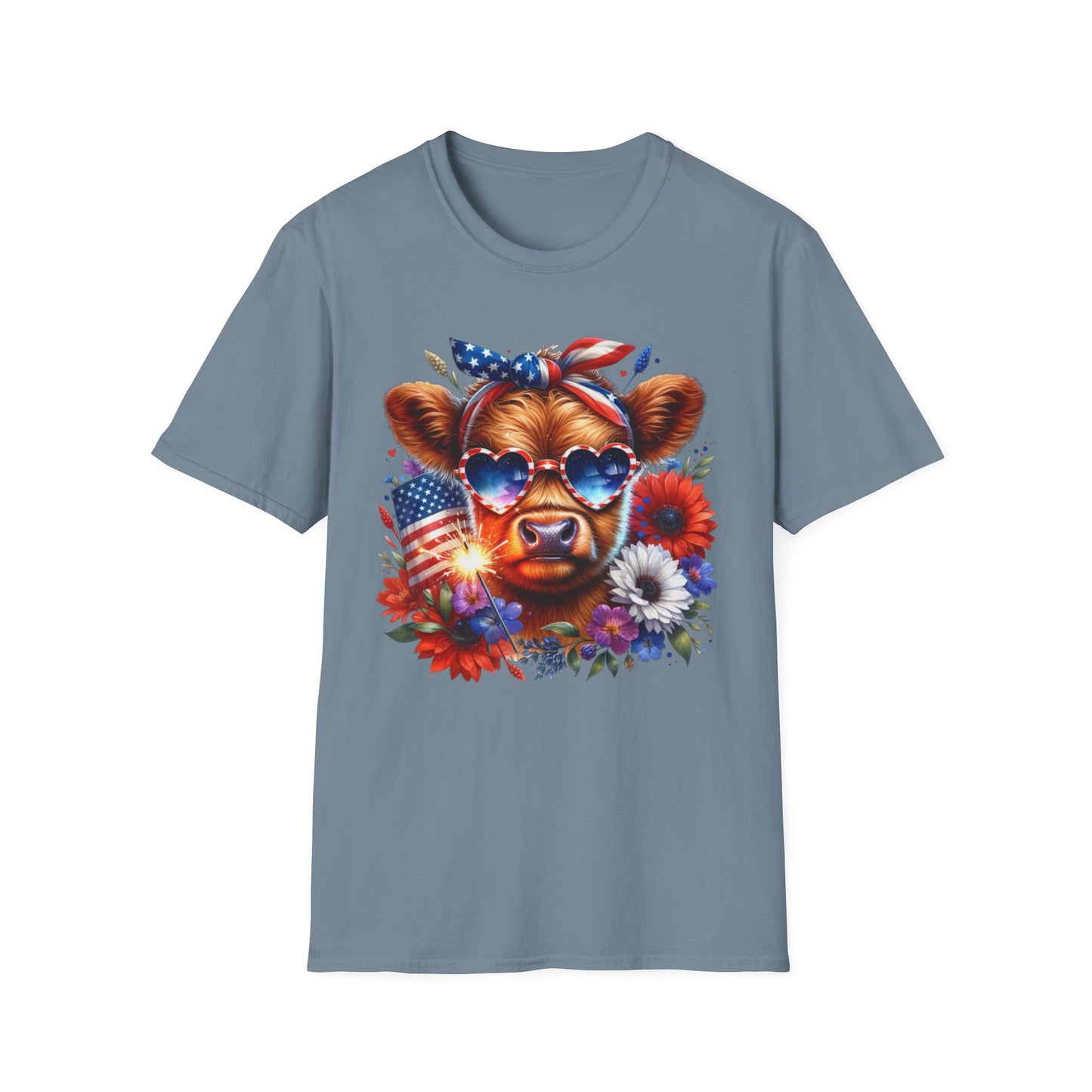 Patriotic Cow T-Shirt - Tee for Summer Celebrations