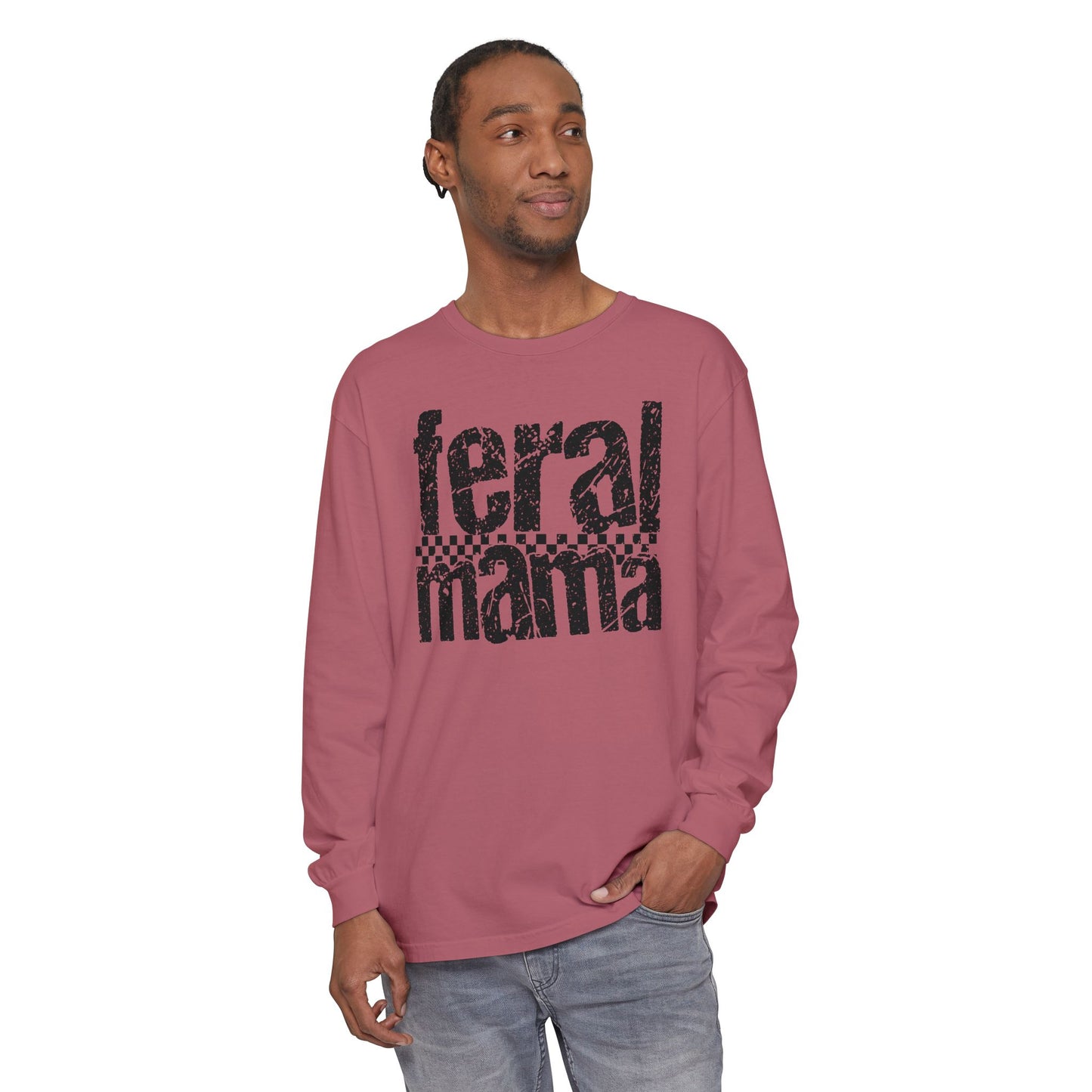 Feral Mama Long Sleeve T-Shirt - Stylish Casual Wear, Great for Moms, Gifts for Mother's Day, Birthday Apparel, Everyday Comfort