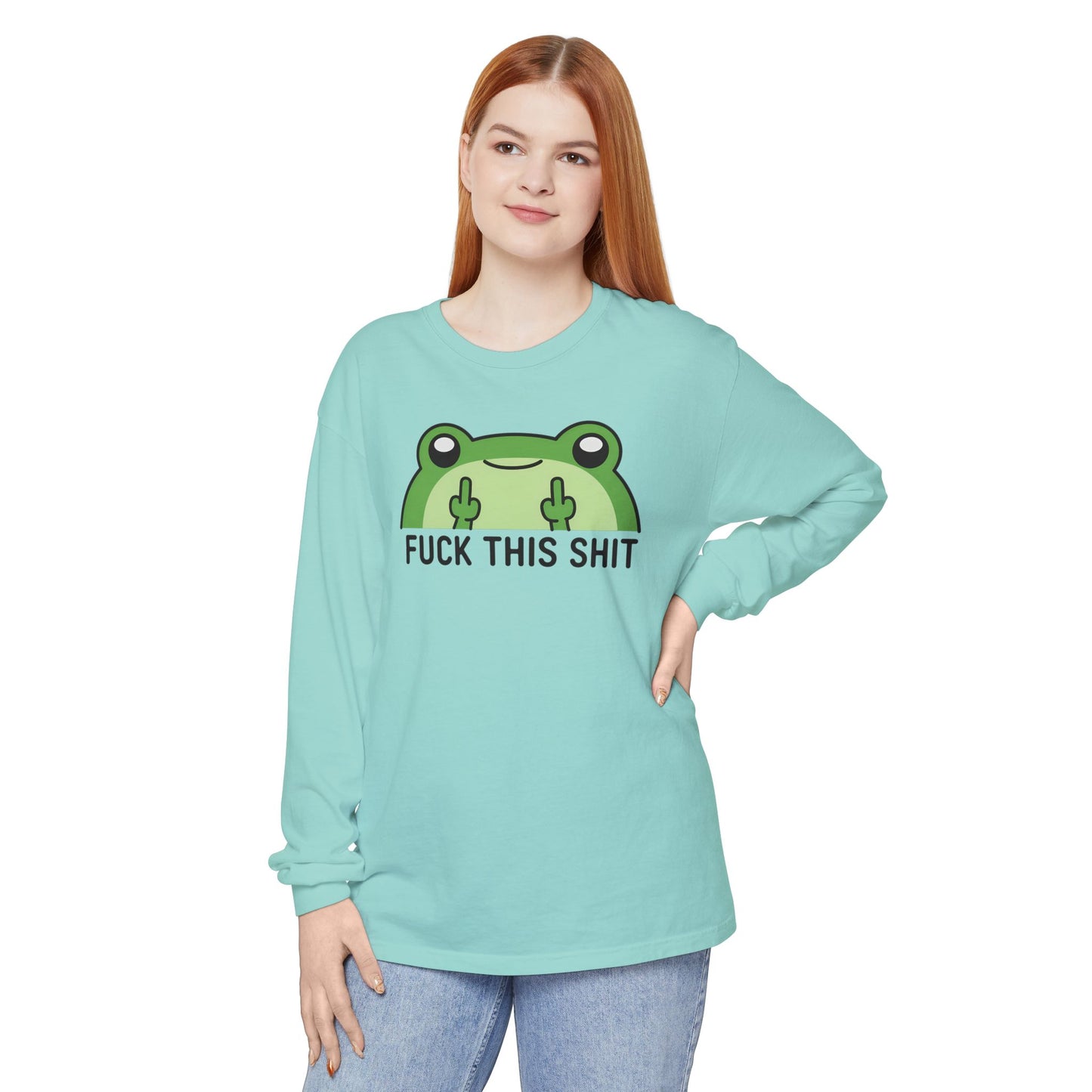 Funny Frog Graphic Long Sleeve T-Shirt, Humor Gift Shirt, Casual Everyday Wear, Unisex Tee, Birthday Gift, Sarcastic Apparel