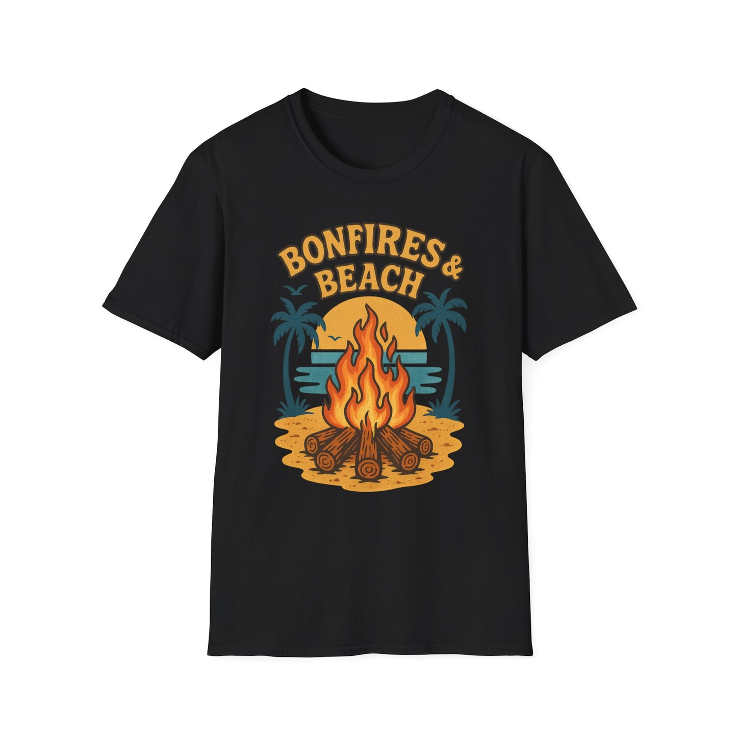 Bonfires & Beach T-Shirt – Perfect for Summer Nights