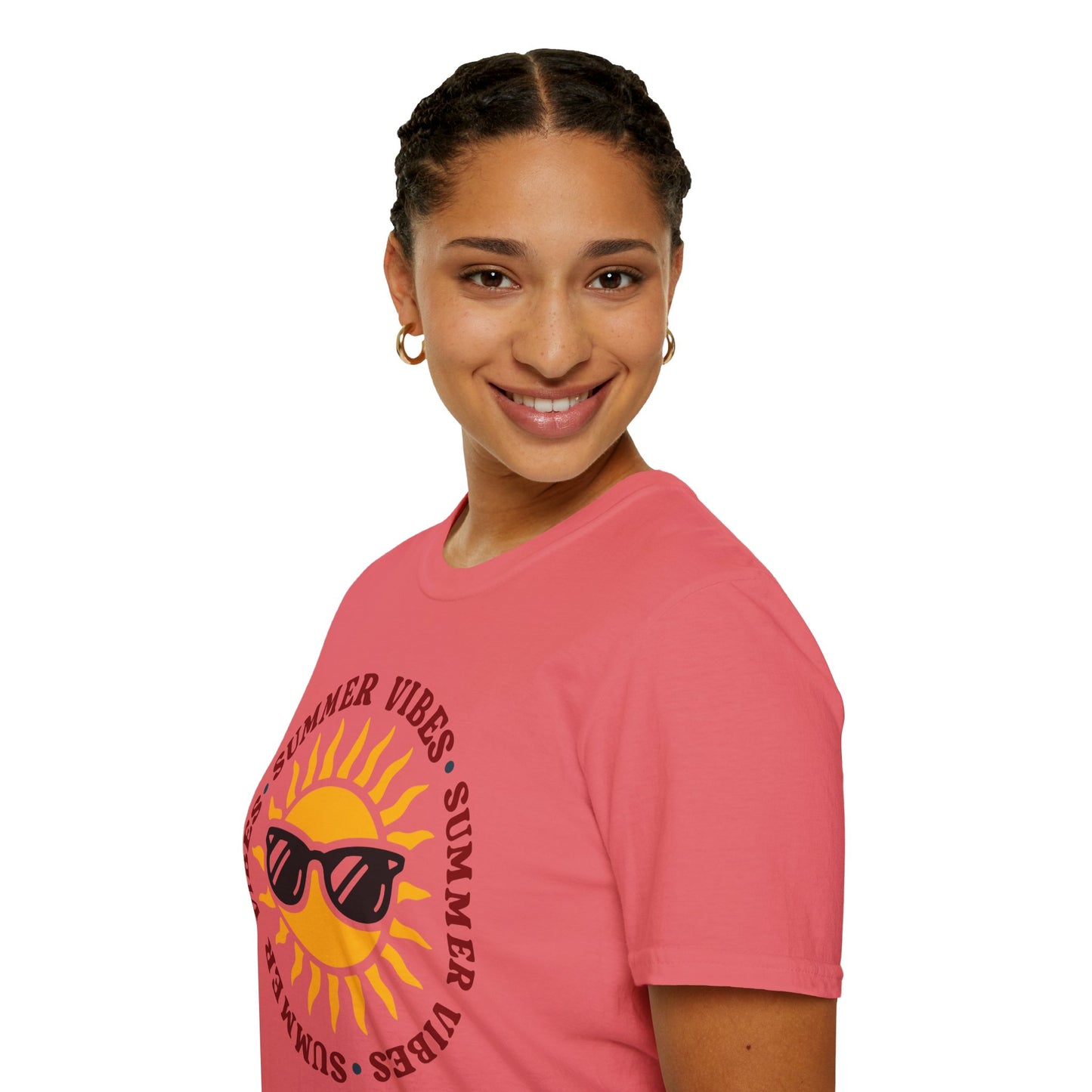 Summer Vibes – Bright Yellow Sun Tee