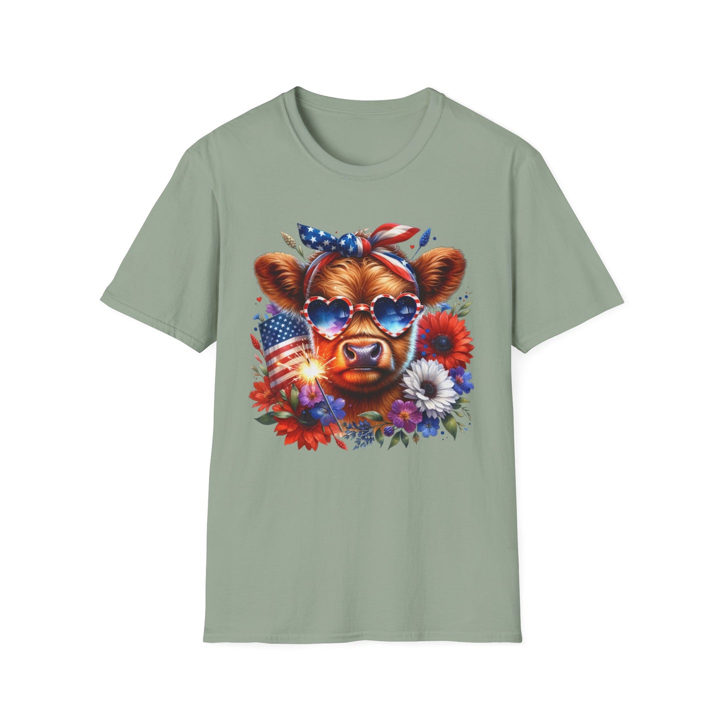Patriotic Cow T-Shirt - Tee for Summer Celebrations