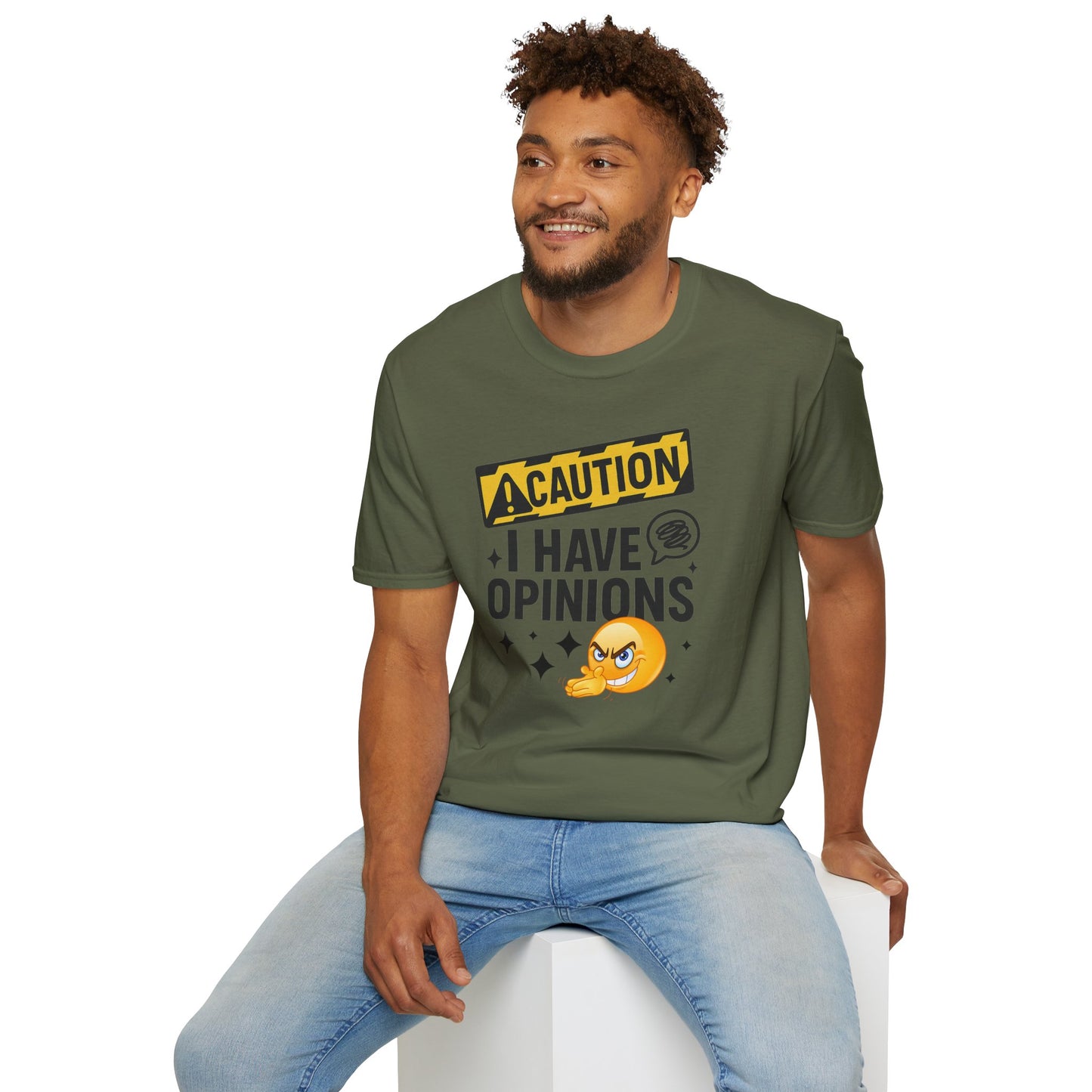 Caution I Have Opinions - Softstyle T-Shirt