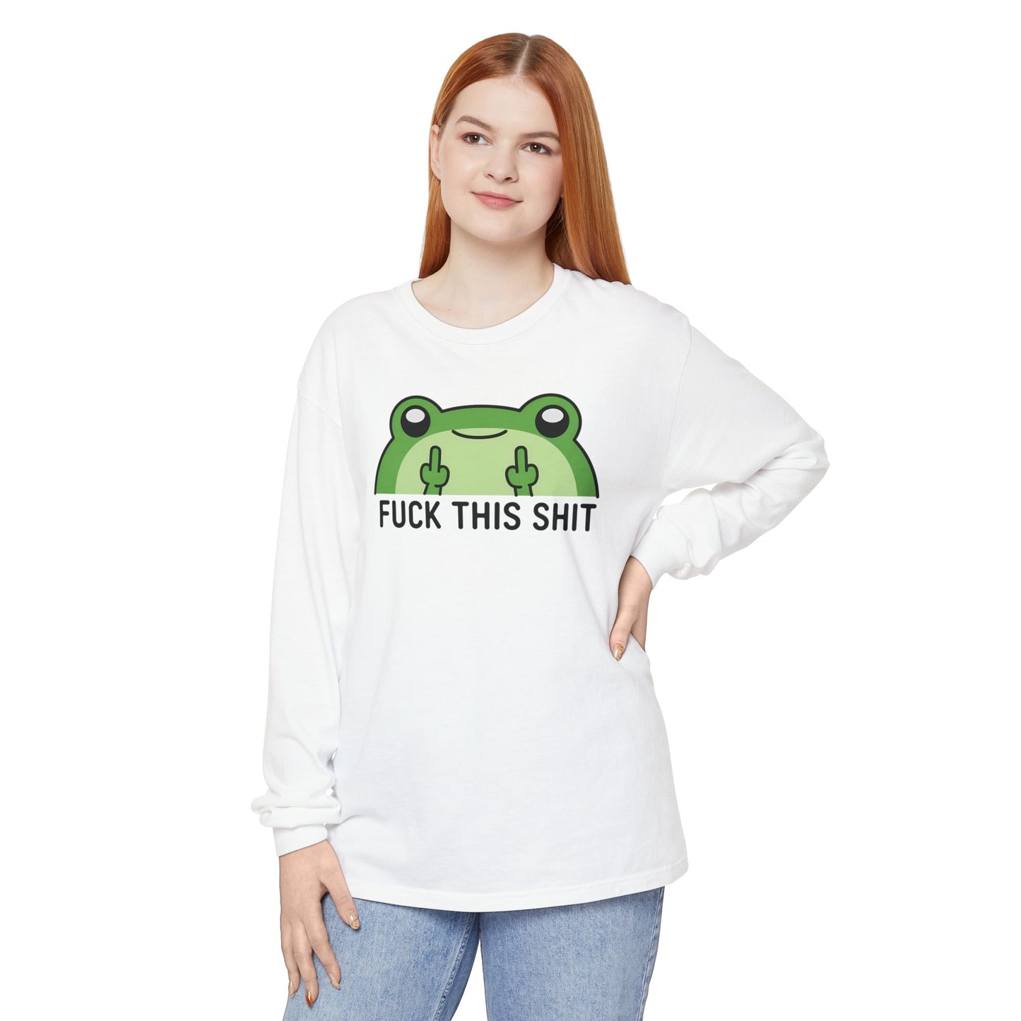 Funny Frog Graphic Long Sleeve T-Shirt, Humor Gift Shirt, Casual Everyday Wear, Unisex Tee, Birthday Gift, Sarcastic Apparel