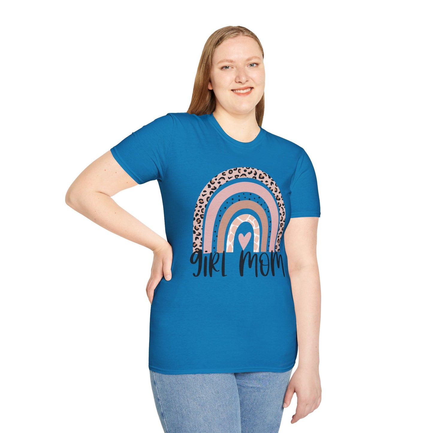 Girl Mom Rainbow T-Shirt Trendy Gift for Mother's Day