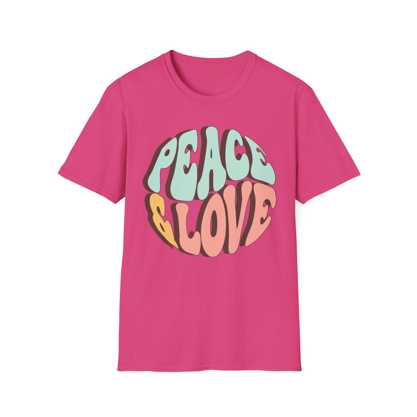 Peace & Love Unisex Softstyle T-Shirt - Retro Vibe for Casual Outings