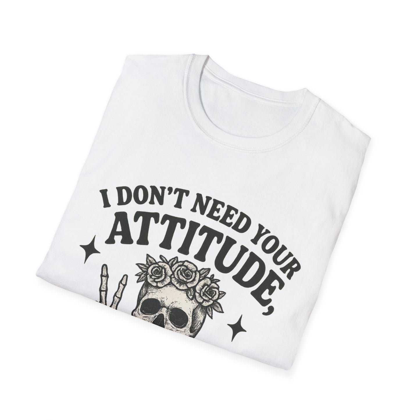 Attitude Skull Graphic Tee, Edgy Gift, Hipster Fashion, Festival Outfit, Statement Top