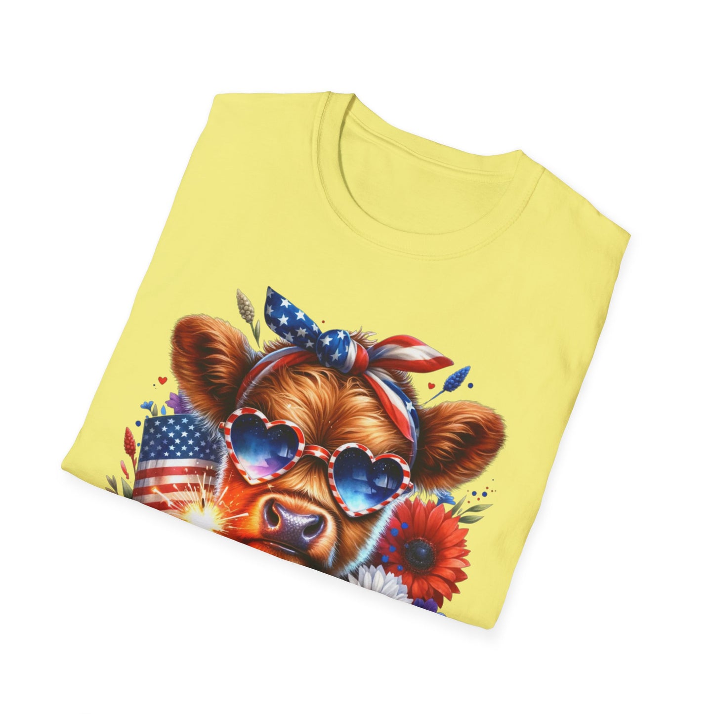 Patriotic Cow T-Shirt - Tee for Summer Celebrations