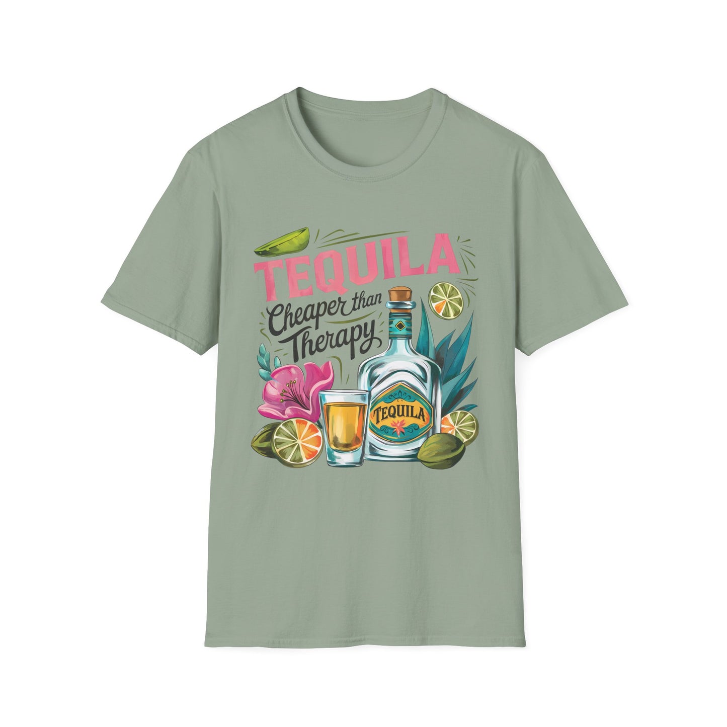 Tequila Therapy T-Shirt, Cheaper than Therapy Shirt, Funny Tequila Tee, Party Shirt, Unique Gift for Tequila Lovers