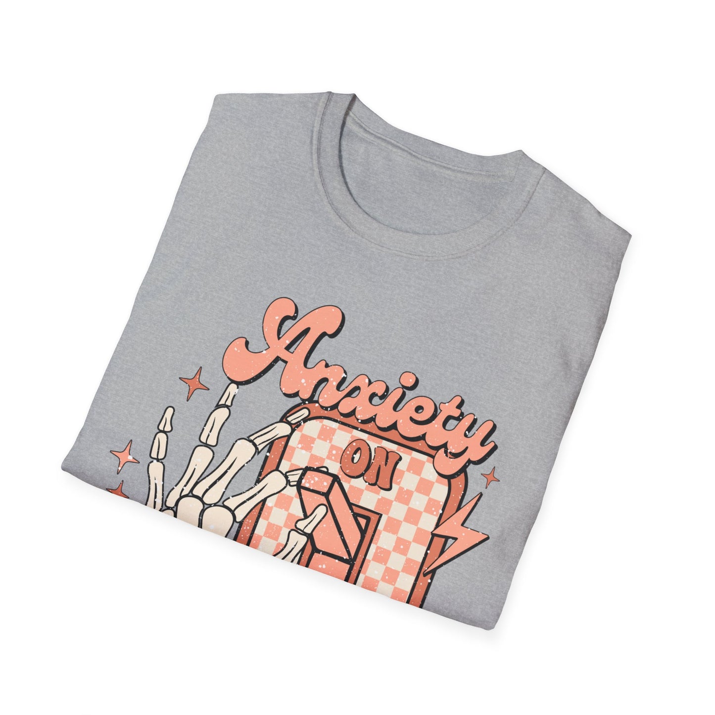 Anxiety On/Off Unisex Softstyle T-Shirt - Trendy Graphic Tee