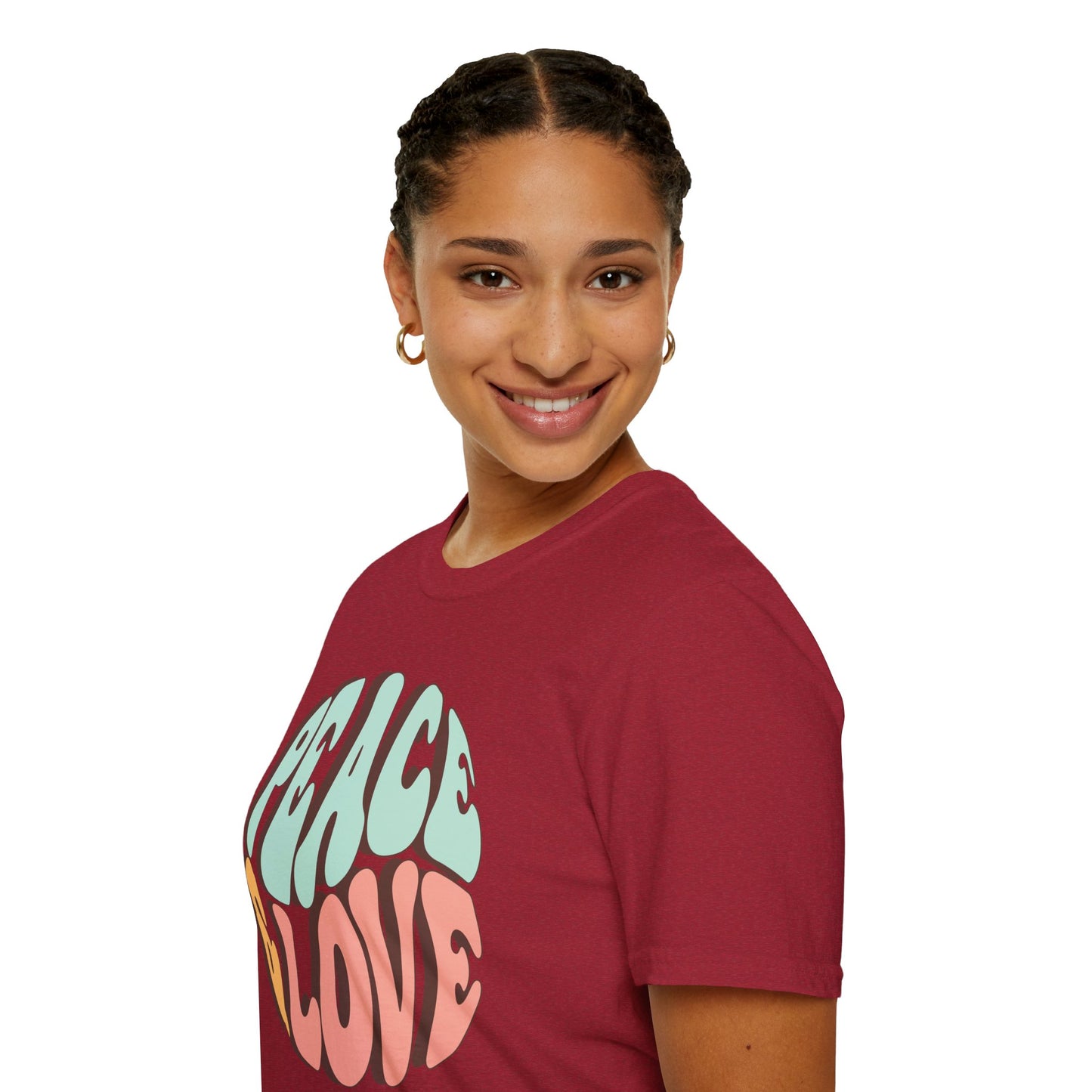 Peace & Love Unisex Softstyle T-Shirt - Retro Vibe for Casual Outings
