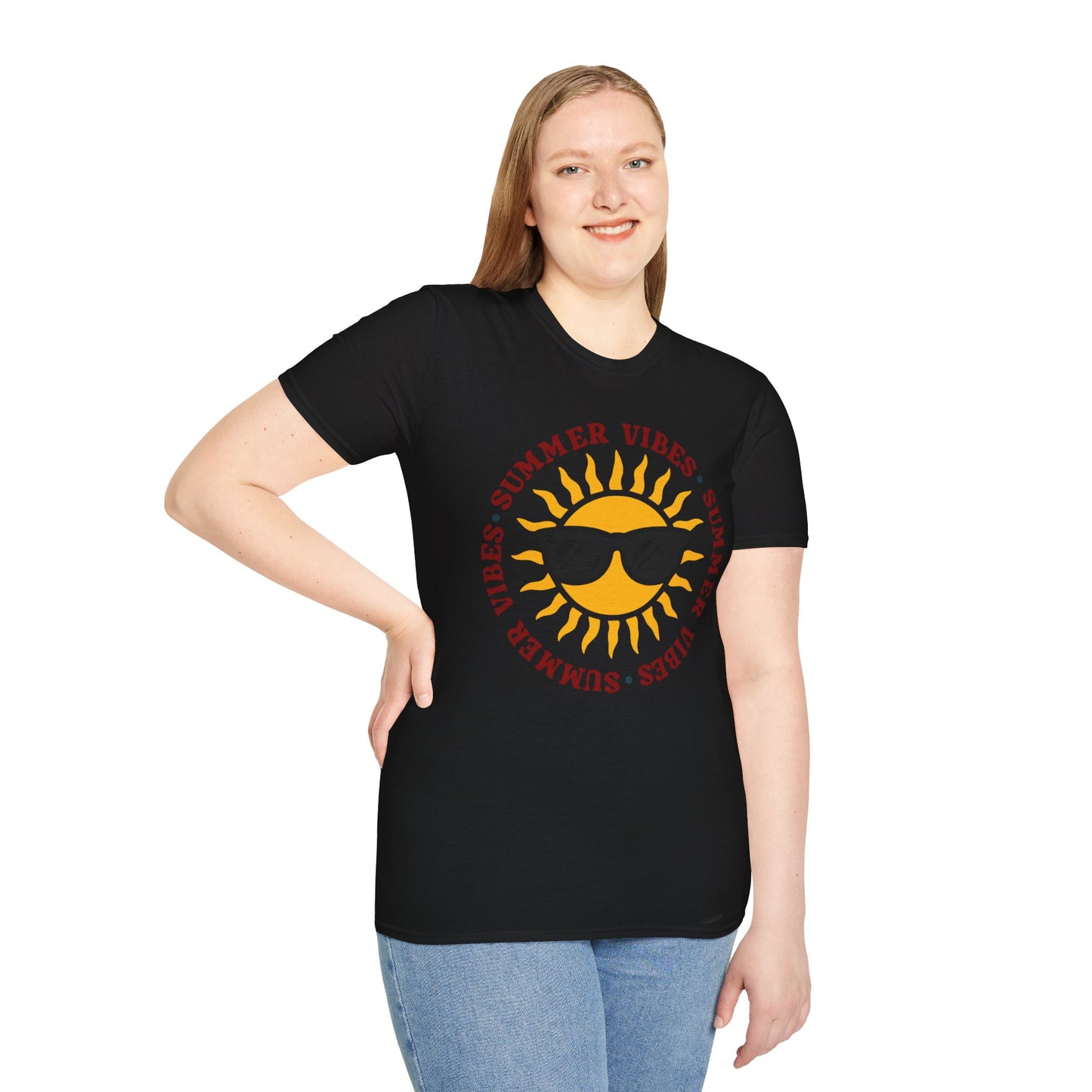 Summer Vibes – Bright Yellow Sun Tee