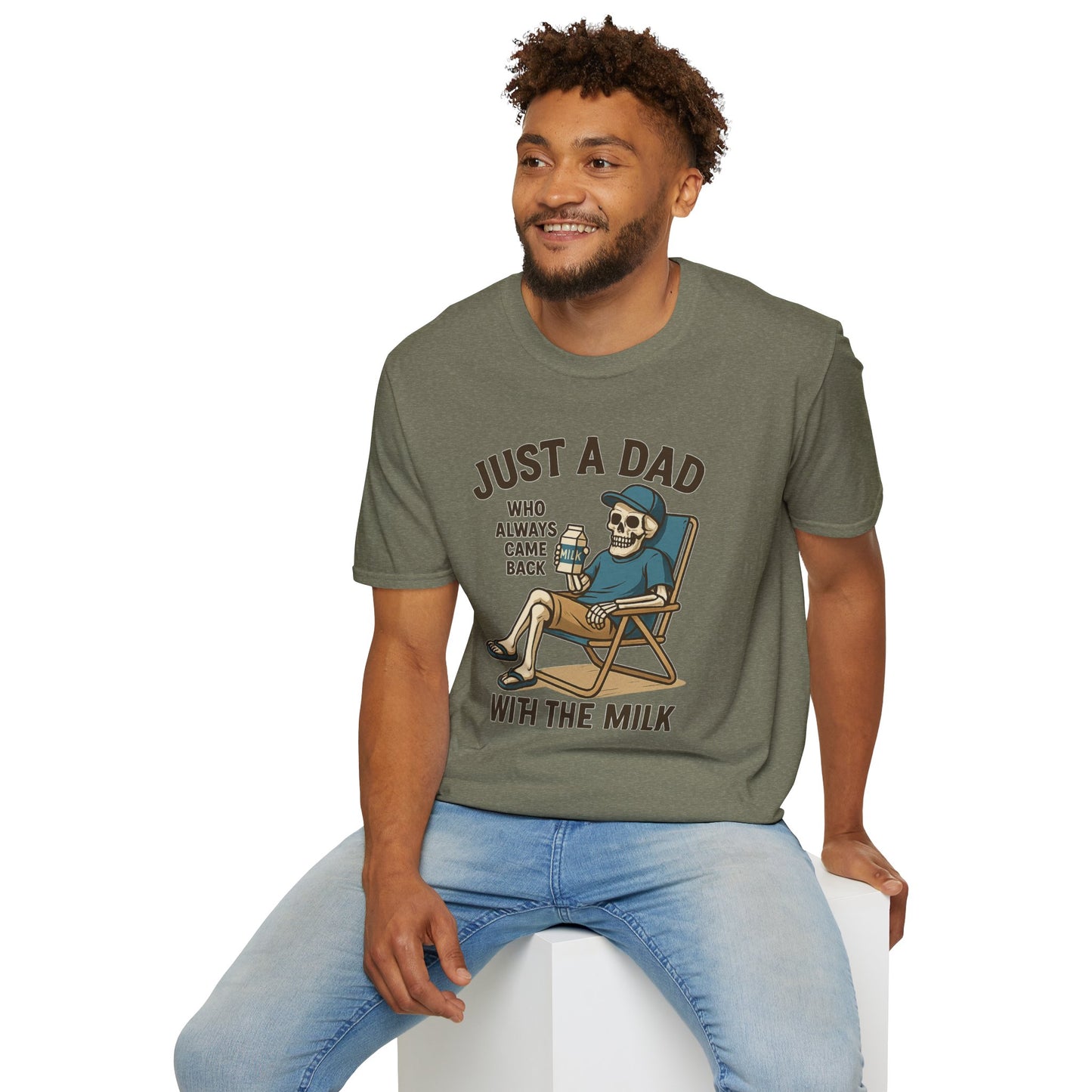 Just a Dad with the Milk Tee, Funny Father's Day Shirt